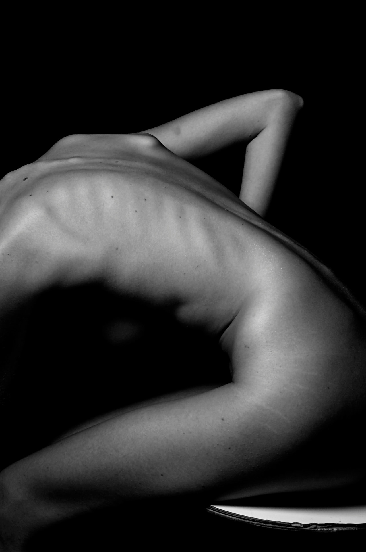 Monochrome study of a curved back