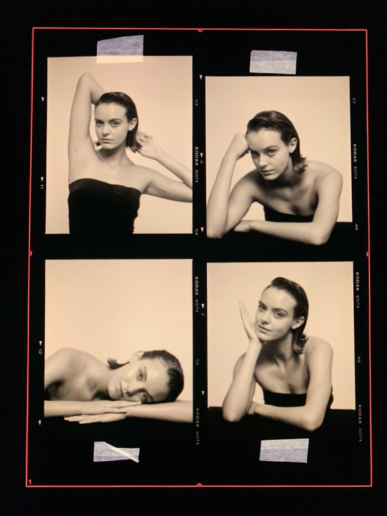 Editorial film contact sheet portrait of Celina, founder of vagus fiber